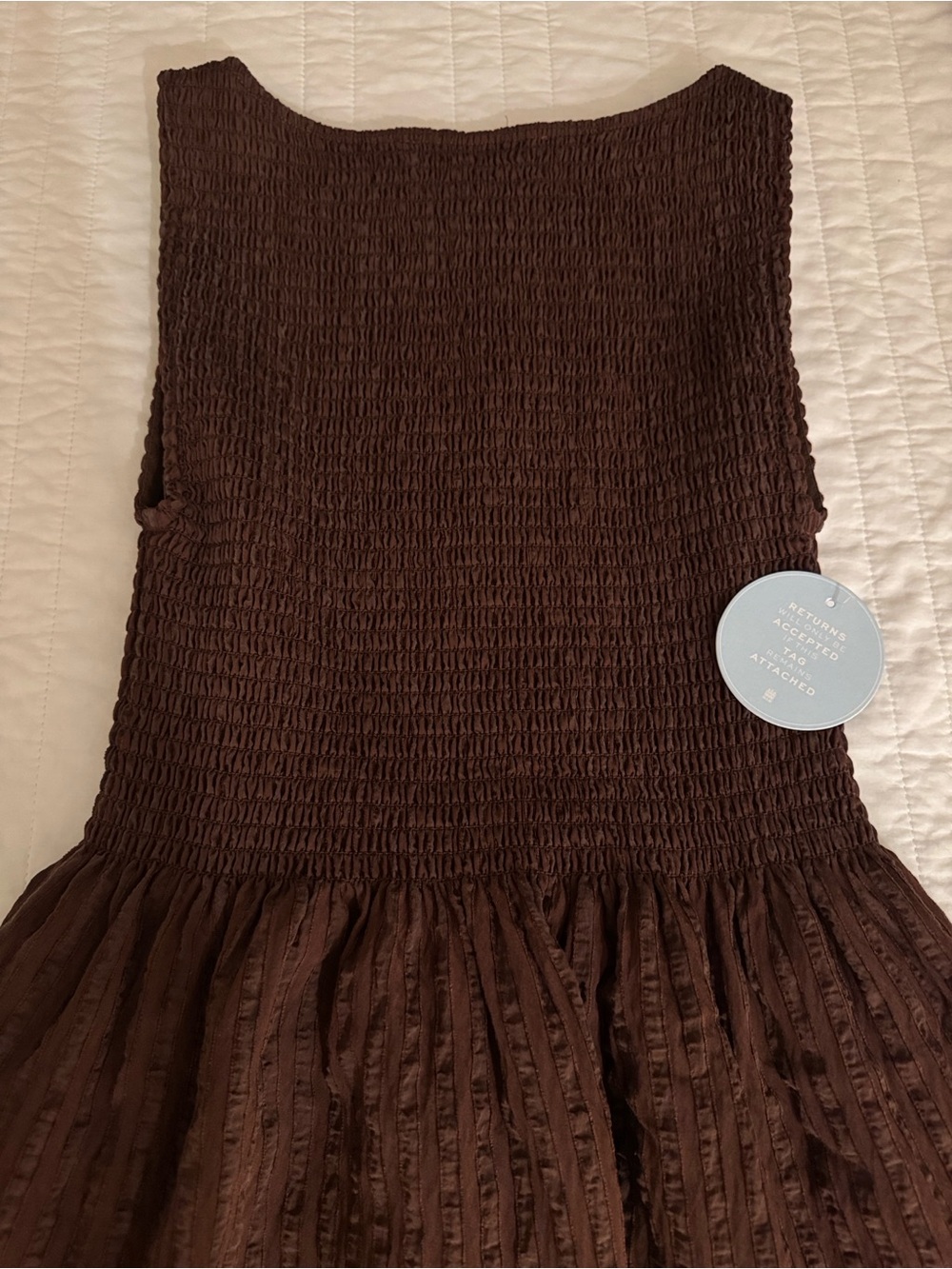 Hill House Brown Smocked Midi Dress - Picture 5 of 5